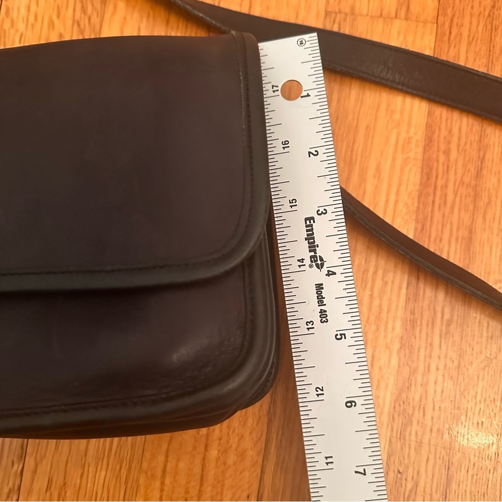 Vintage Coach Compartment Crossbody Bag Black Leather - Picture 13 of 16